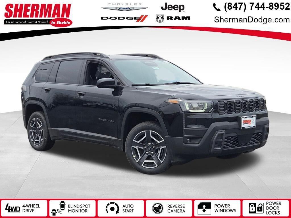 Diamond Black Crystal Pearlcoat 2026 Jeep Cherokee SUV / Crossover Four-Wheel Drive Automatic
