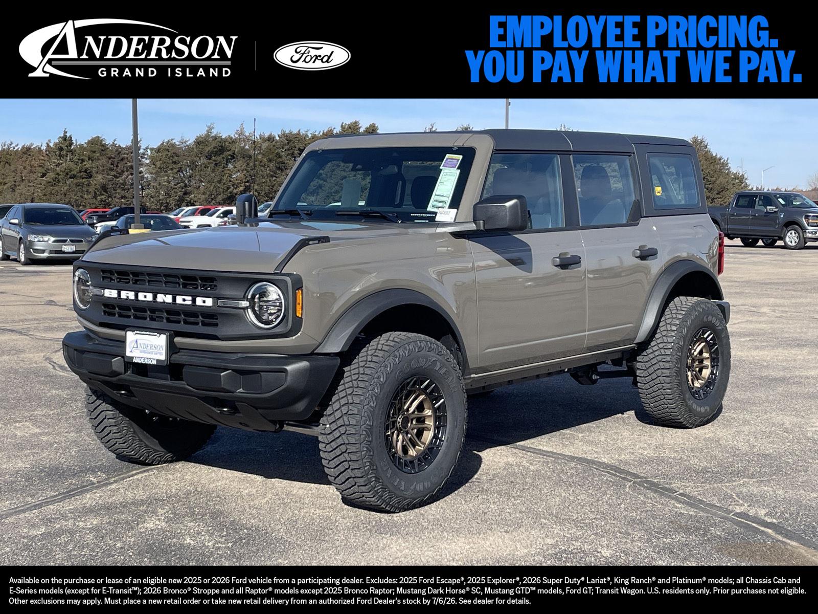 Marsh Gray 2025 Ford Bronco SUV / Crossover Four-Wheel Drive 7-Speed Automatic