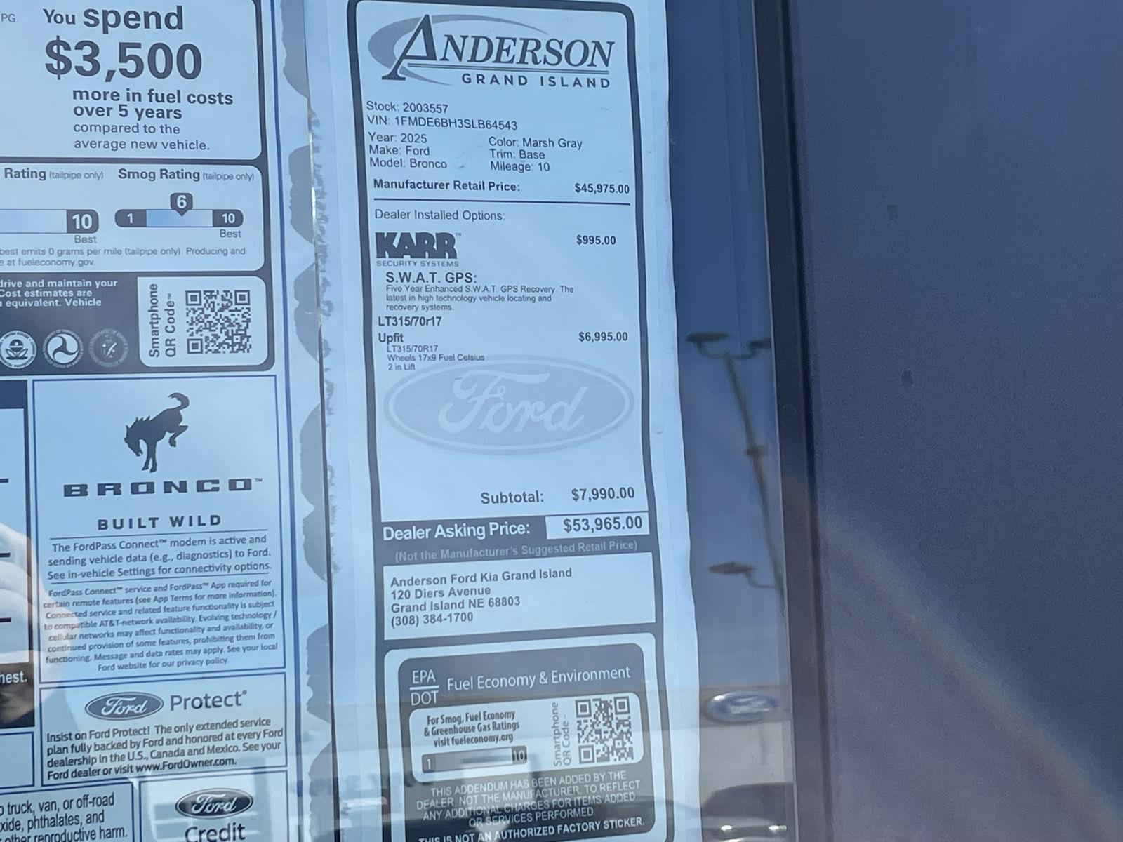 New 2025 Ford Bronco for sale in Grand Island NE