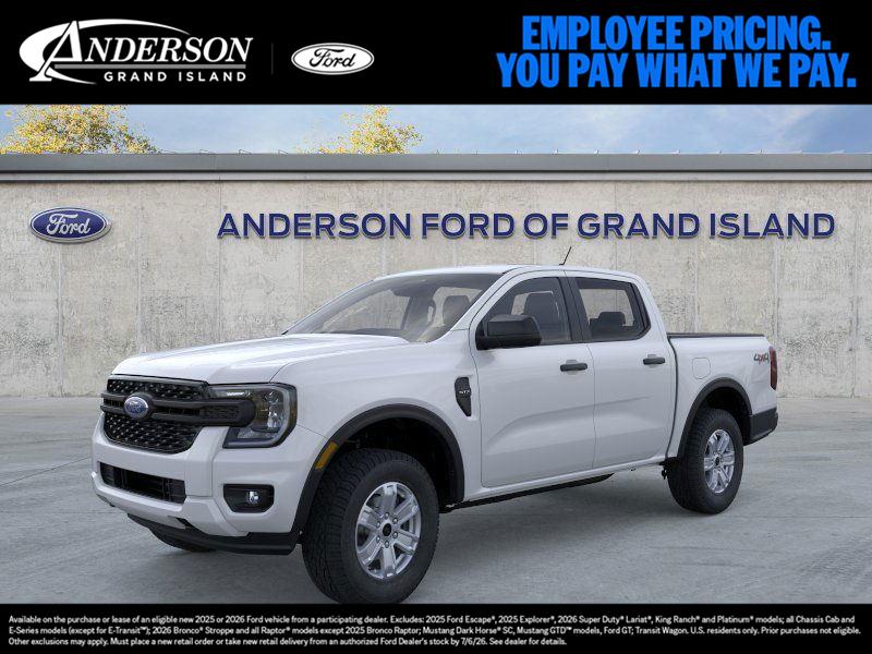 Oxford White 2025 Ford Ranger XL SuperCrew 4WD Pickup Truck Four-Wheel Drive Automatic