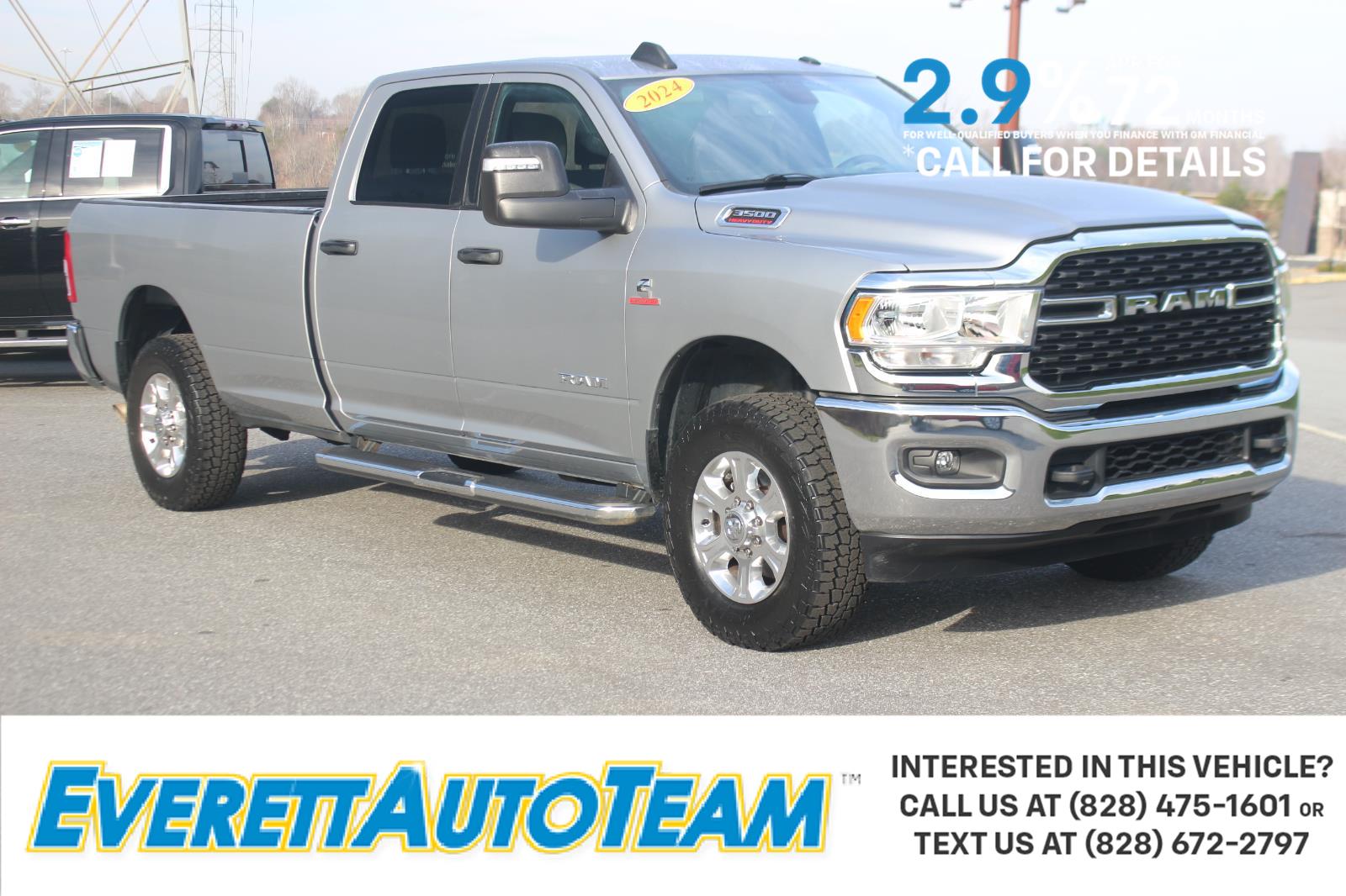 Billet Silver Metallic Clearcoat 2024 RAM 3500 Big Horn Crew Cab LB 4WD Pickup Truck Four-Wheel Drive 6-Speed Automatic