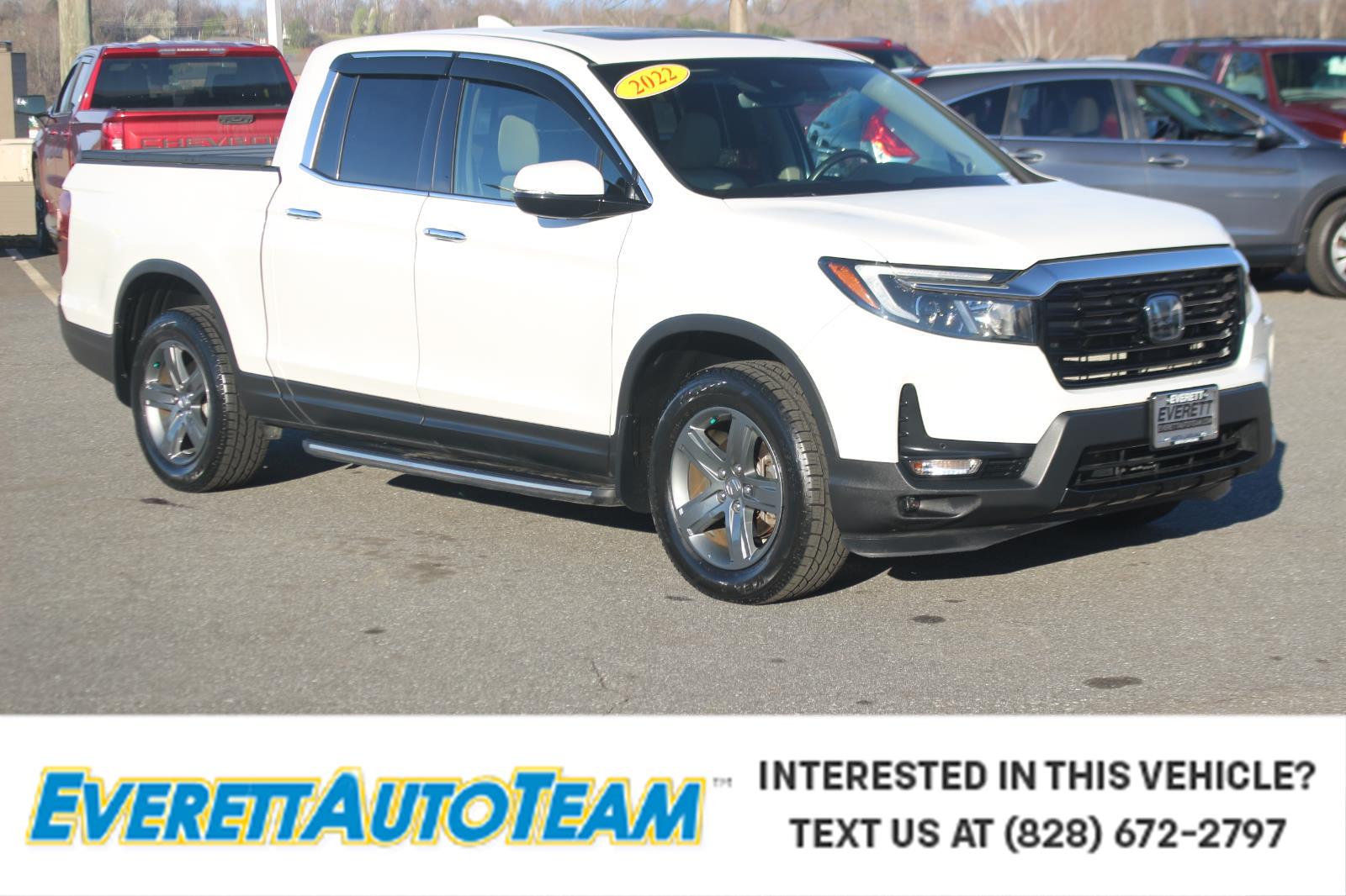 Platinum White Pearl 2022 Honda Ridgeline RTL-E AWD Pickup Truck All-Wheel Drive 9-Speed Automatic