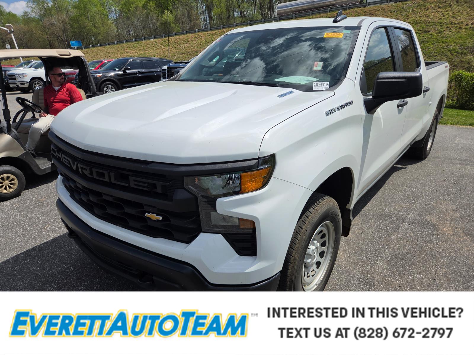 Summit White 2025 Chevrolet Silverado 1500 Work Truck Crew Cab 4WD Pickup Truck Four-Wheel Drive 8-Speed Automatic