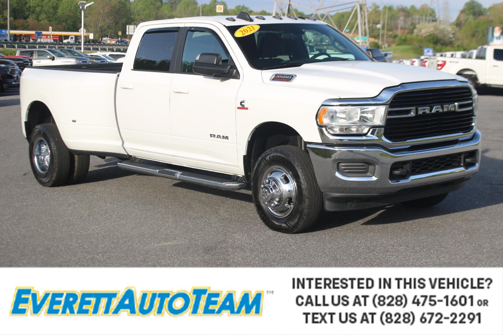 Bright White Clearcoat 2021 RAM 3500 Big Horn Crew Cab LB DRW 4WD Pickup Truck Four-Wheel Drive 6-Speed Automatic