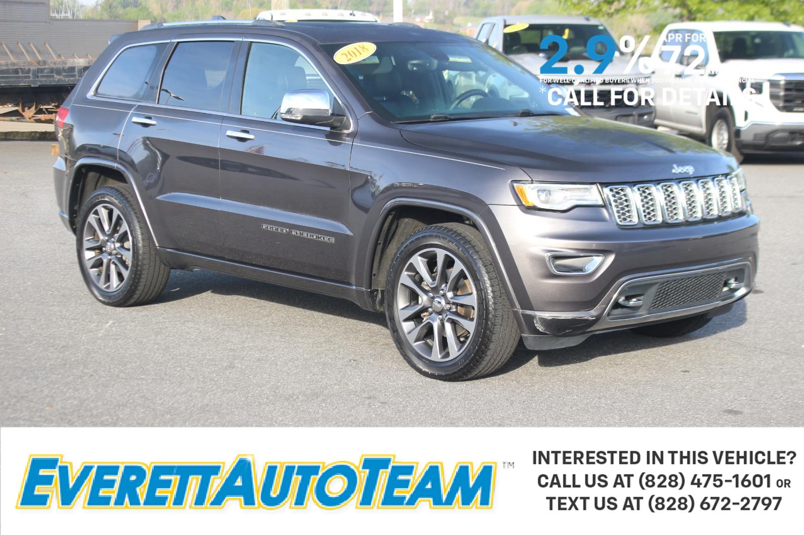 Gray (Granite Crystal Metallic Clearcoat) 2018 Jeep Grand Cherokee Overland SUV / Crossover 4X2 8-Speed Automatic