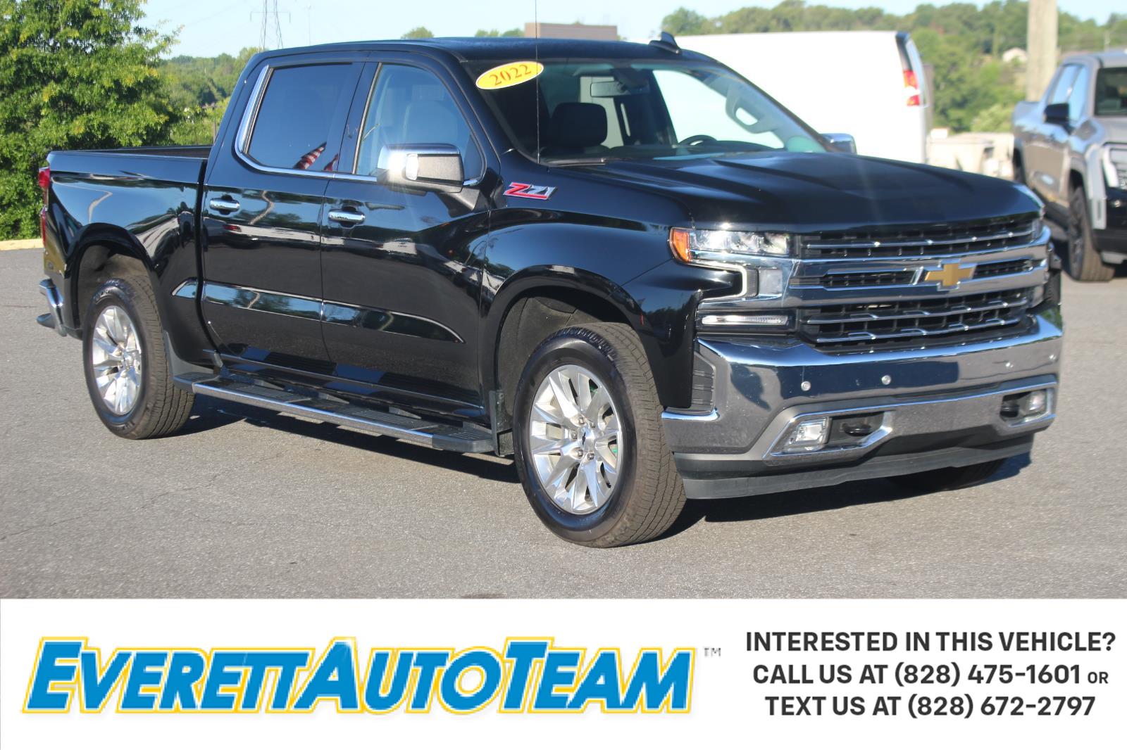 Black 2022 Chevrolet Silverado 1500 Pickup Truck Four-Wheel Drive 8-Speed Automatic