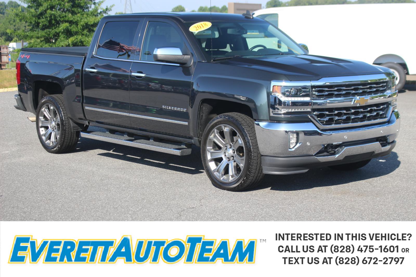 Gray (Graphite Metallic) 2018 Chevrolet Silverado 1500 LTZ Crew Cab 4WD Pickup Truck Four-Wheel Drive 8-Speed Automatic