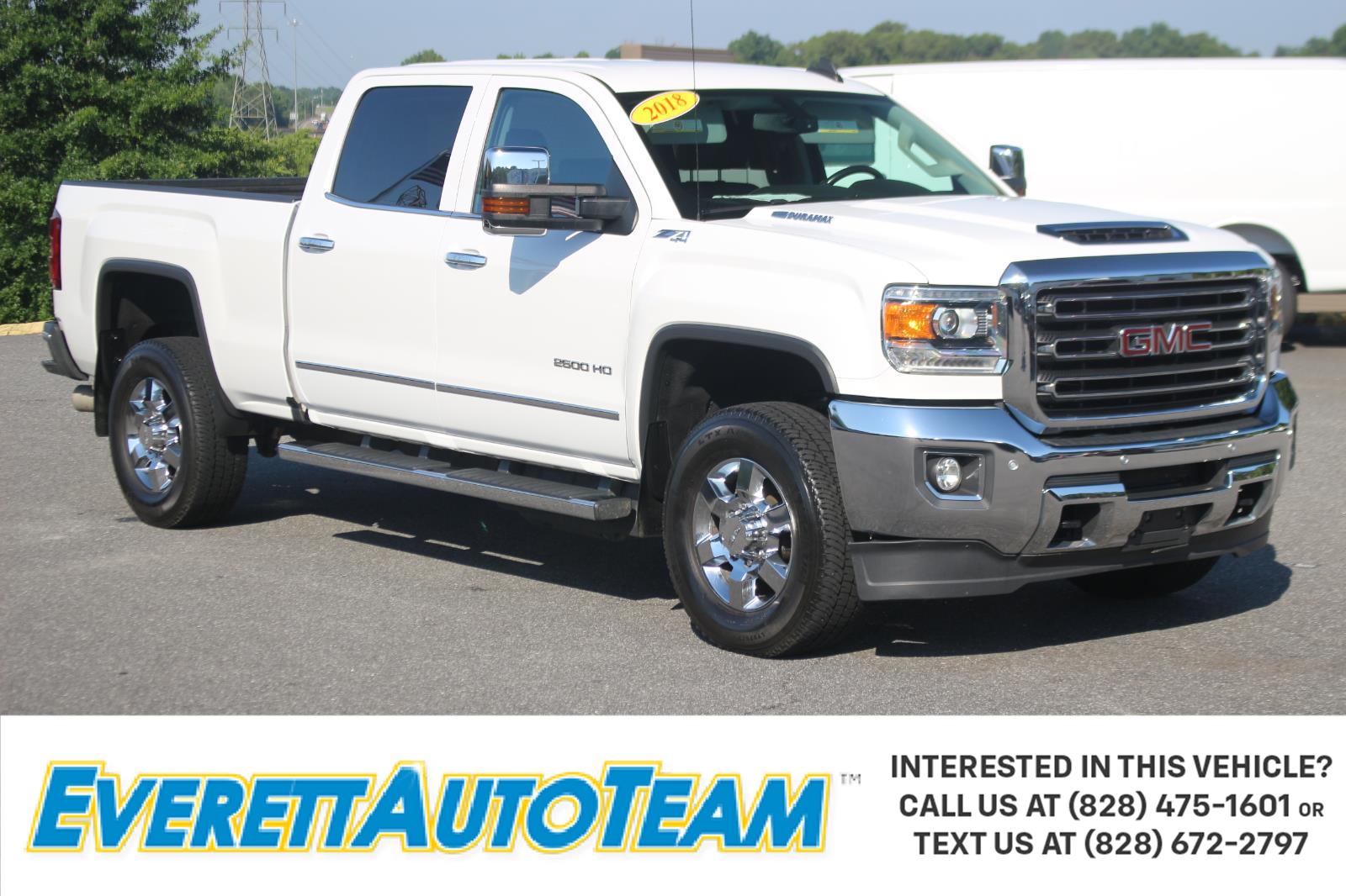 Summit White 2018 GMC Sierra 2500HD SLT Crew Cab SB 4WD Pickup Truck Four-Wheel Drive 6-Speed Automatic