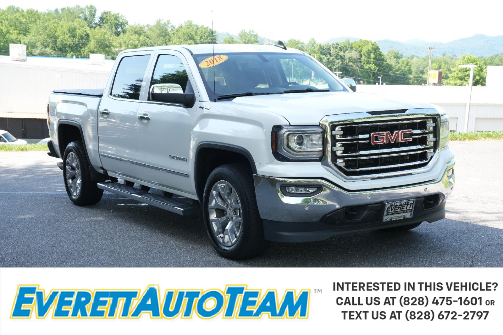 White Frost Tricoat 2018 GMC Sierra 1500 SLT Crew Cab 4WD Pickup Truck Four-Wheel Drive 6-Speed Automatic