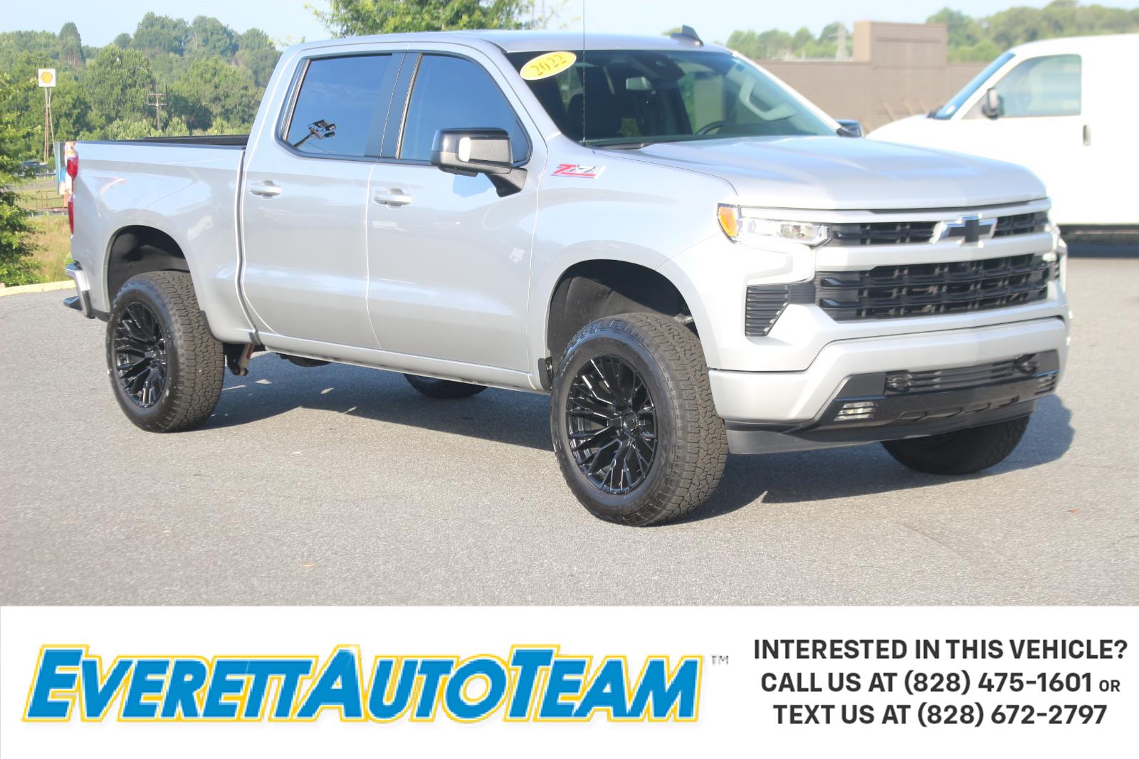Silver Ice Metallic 2022 Chevrolet Silverado 1500 Pickup Truck Four-Wheel Drive Automatic