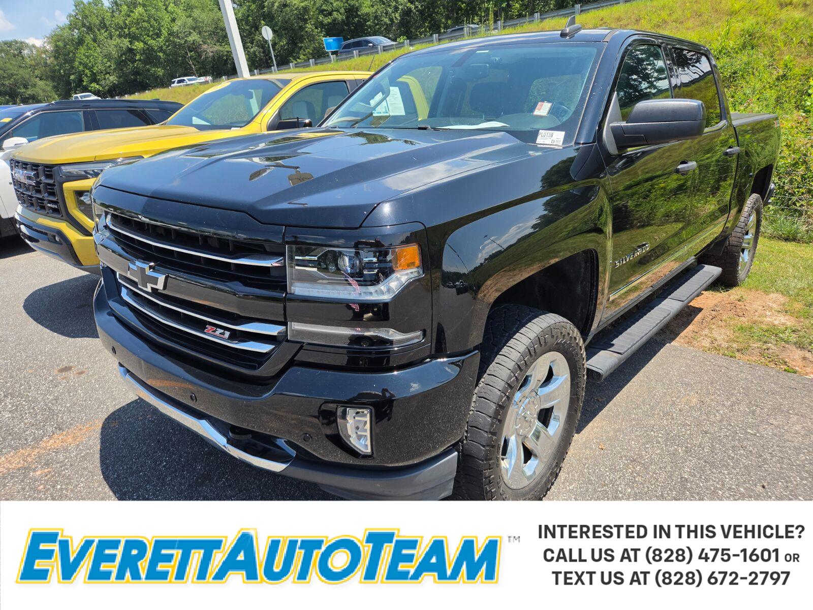 Black 2017 Chevrolet Silverado 1500 Pickup Truck Four-Wheel Drive 8-Speed Automatic