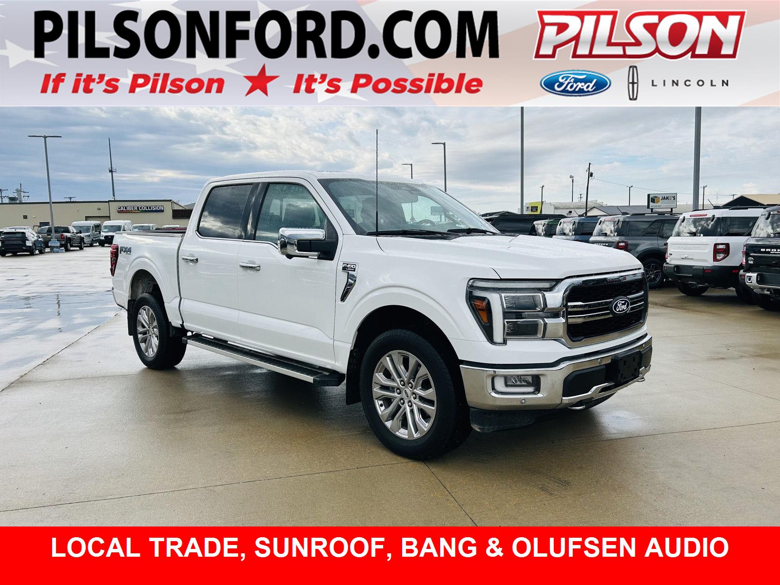 Oxford White 2024 Ford F-150 Lariat SuperCrew 4WD Pickup Truck Four-Wheel Drive Automatic