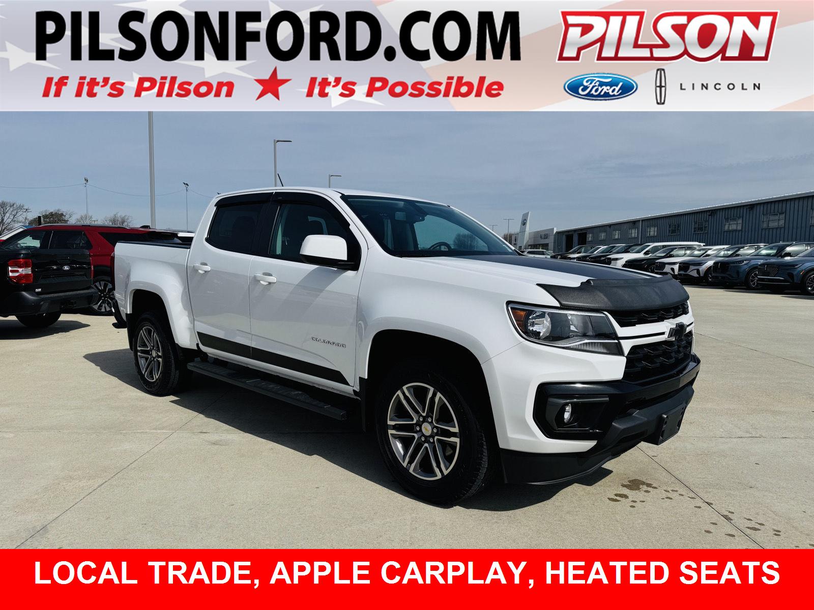 Summit White 2021 Chevrolet Colorado LT Crew Cab RWD Pickup Truck 4X2 8-Speed Automatic