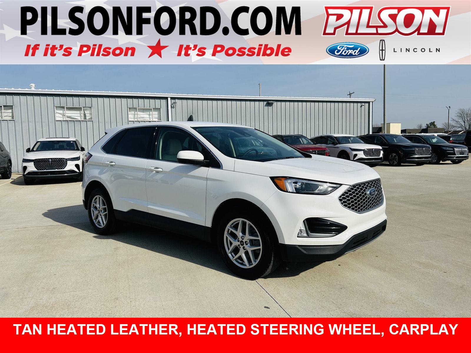 Star White Metallic Tri-Coat 2024 Ford Edge SEL AWD SUV / Crossover All-Wheel Drive 8-Speed Automatic