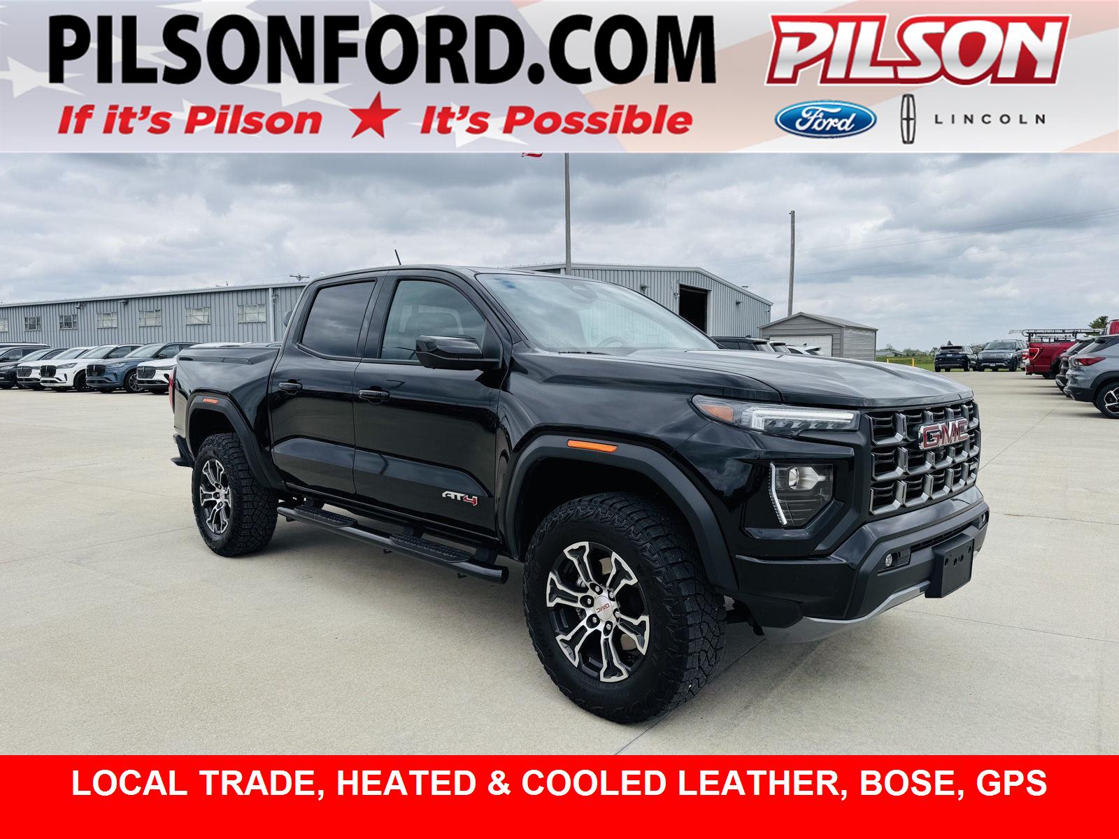 Onyx Black 2024 GMC Canyon AT4 Crew Cab 4WD Pickup Truck Four-Wheel Drive 8-Speed Automatic