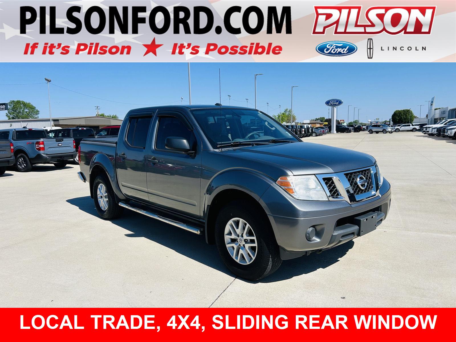 Gray (Gun Metallic) 2016 Nissan Frontier SV Crew Cab 4WD Pickup Truck Four-Wheel Drive Automatic