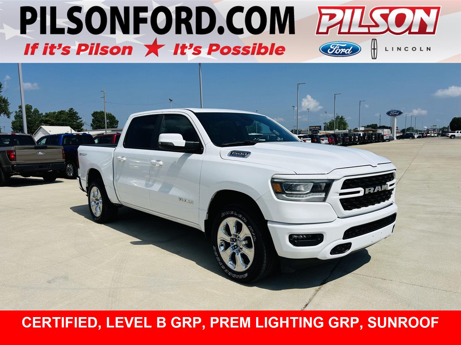 Bright White Clearcoat 2023 RAM 1500 Pickup Truck Four-Wheel Drive 8-Speed Automatic