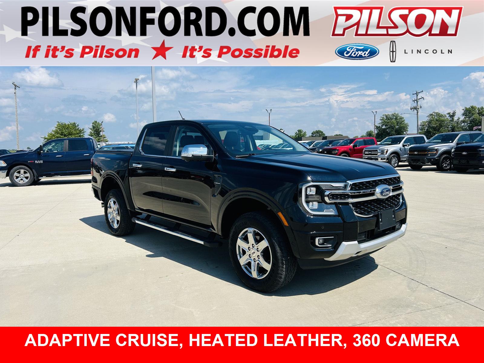 Shadow Black 2024 Ford Ranger Pickup Truck Four-Wheel Drive Automatic