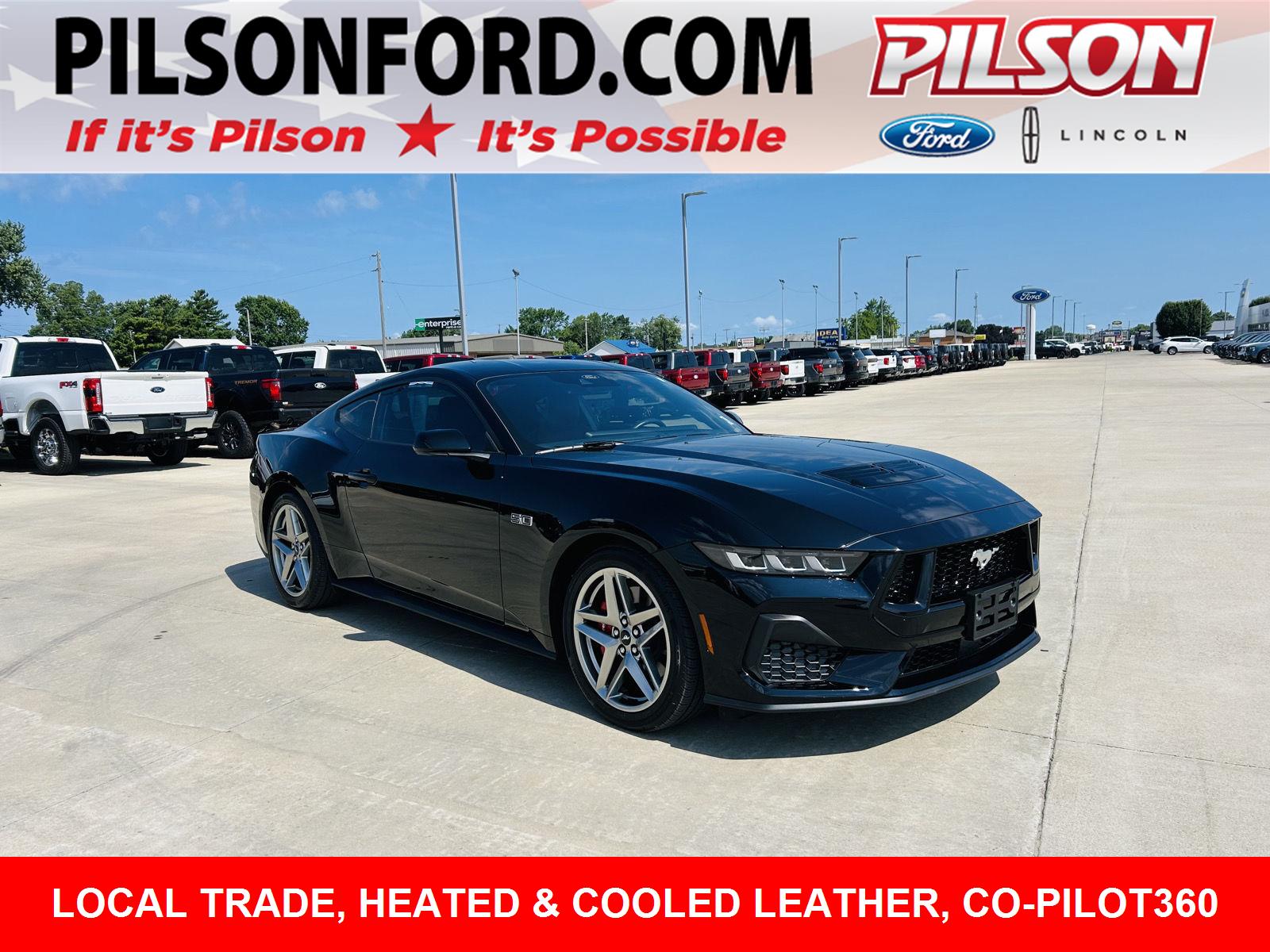 Shadow Black 2024 Ford Mustang Coupe Rear-Wheel Drive 6-Speed Manual