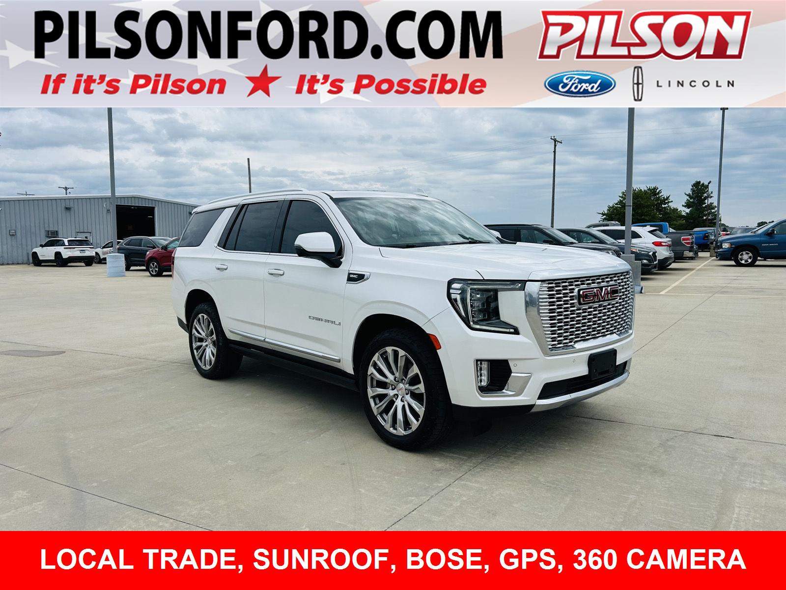 White Frost Tricoat 2022 GMC Yukon SUV / Crossover Four-Wheel Drive Automatic