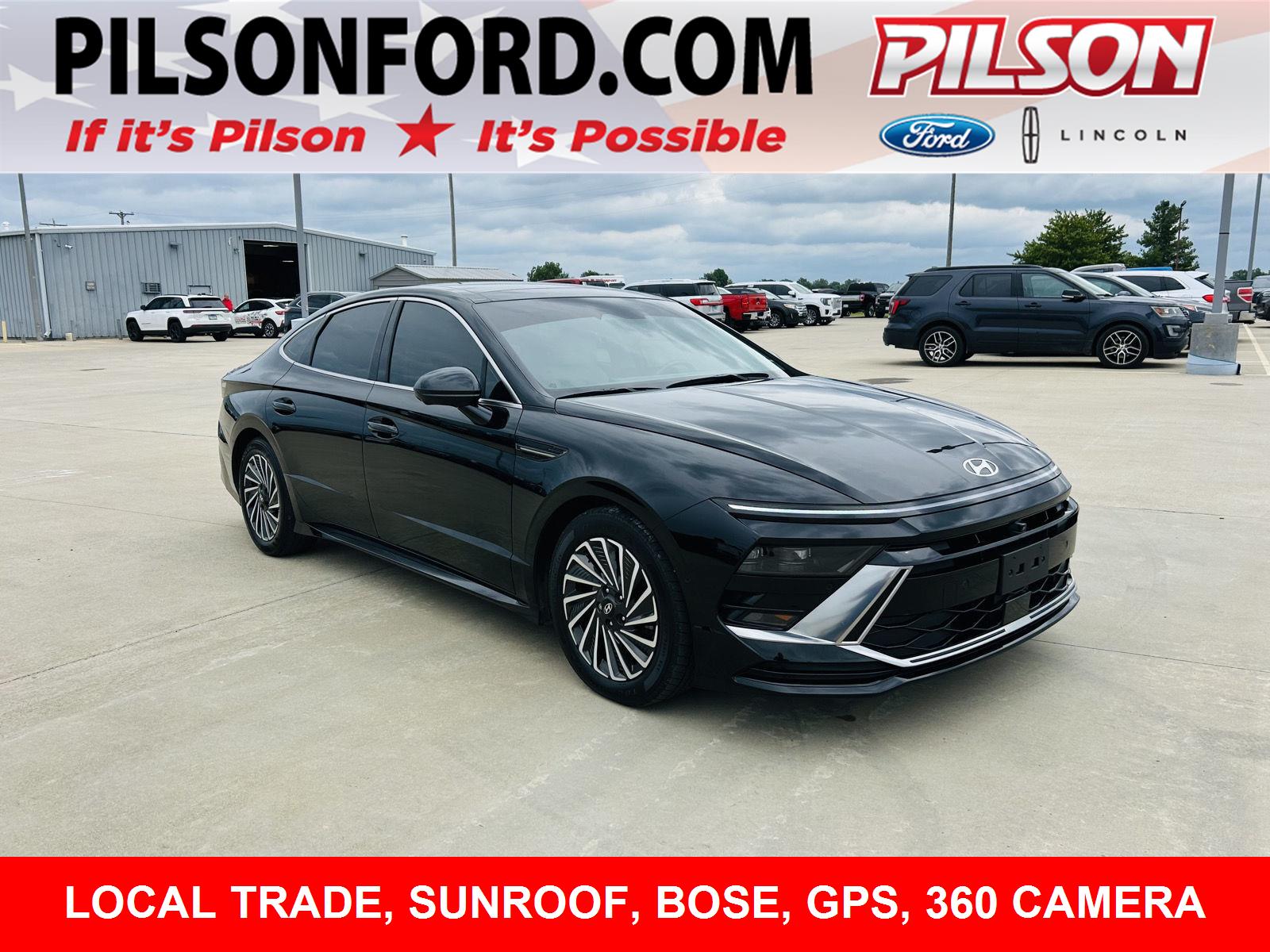 Onyx Black 2024 Hyundai Sonata Hybrid Sedan Front-Wheel Drive Automatic