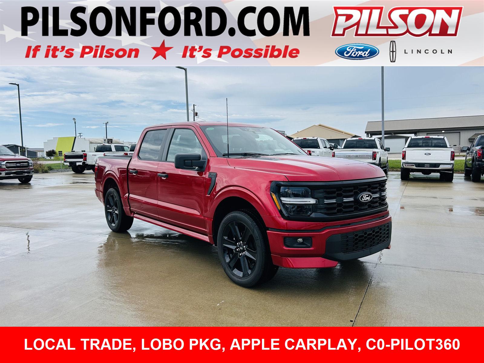 Rapid Red Metallic Tinted Clearcoat 2025 Ford F-150 Pickup Truck Four-Wheel Drive Automatic