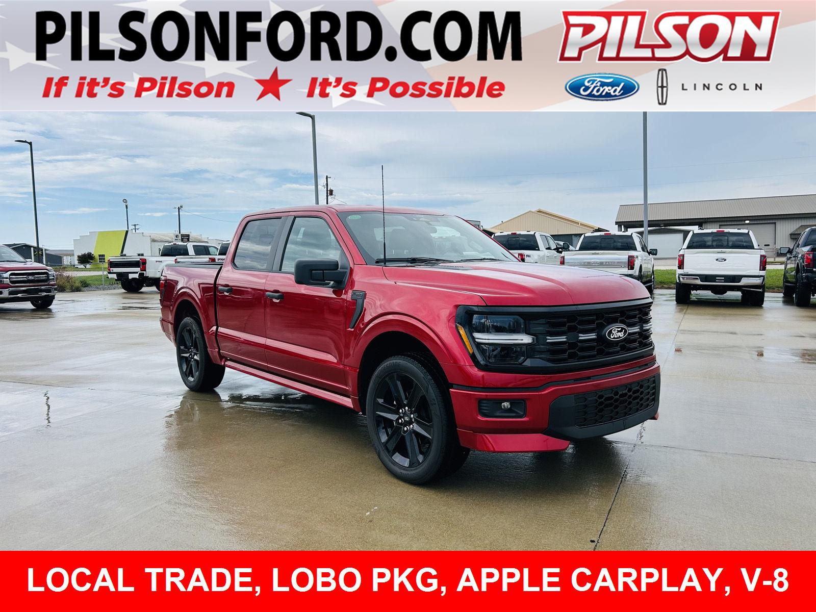 Rapid Red Metallic Tinted Clearcoat 2025 Ford F-150 Pickup Truck Four-Wheel Drive Automatic