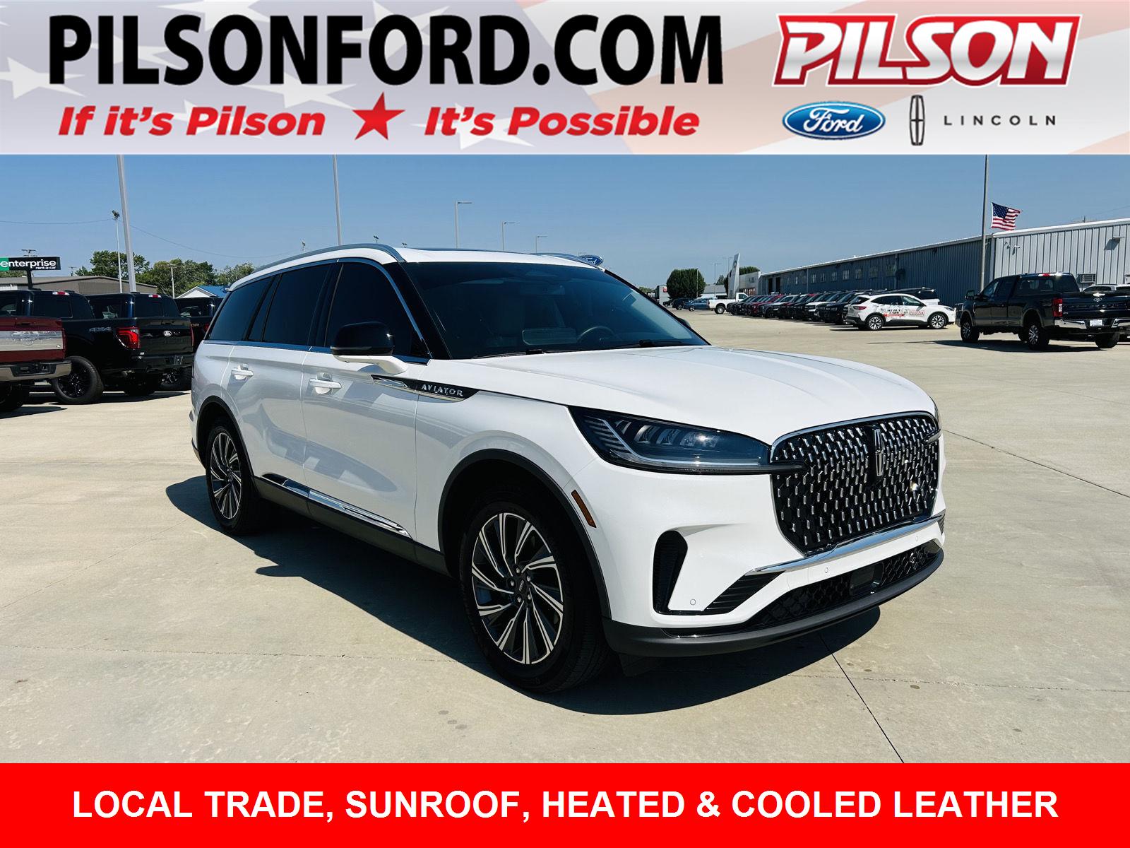 Pristine White Metallic Tri-Coat 2025 Lincoln Aviator SUV / Crossover All-Wheel Drive Automatic