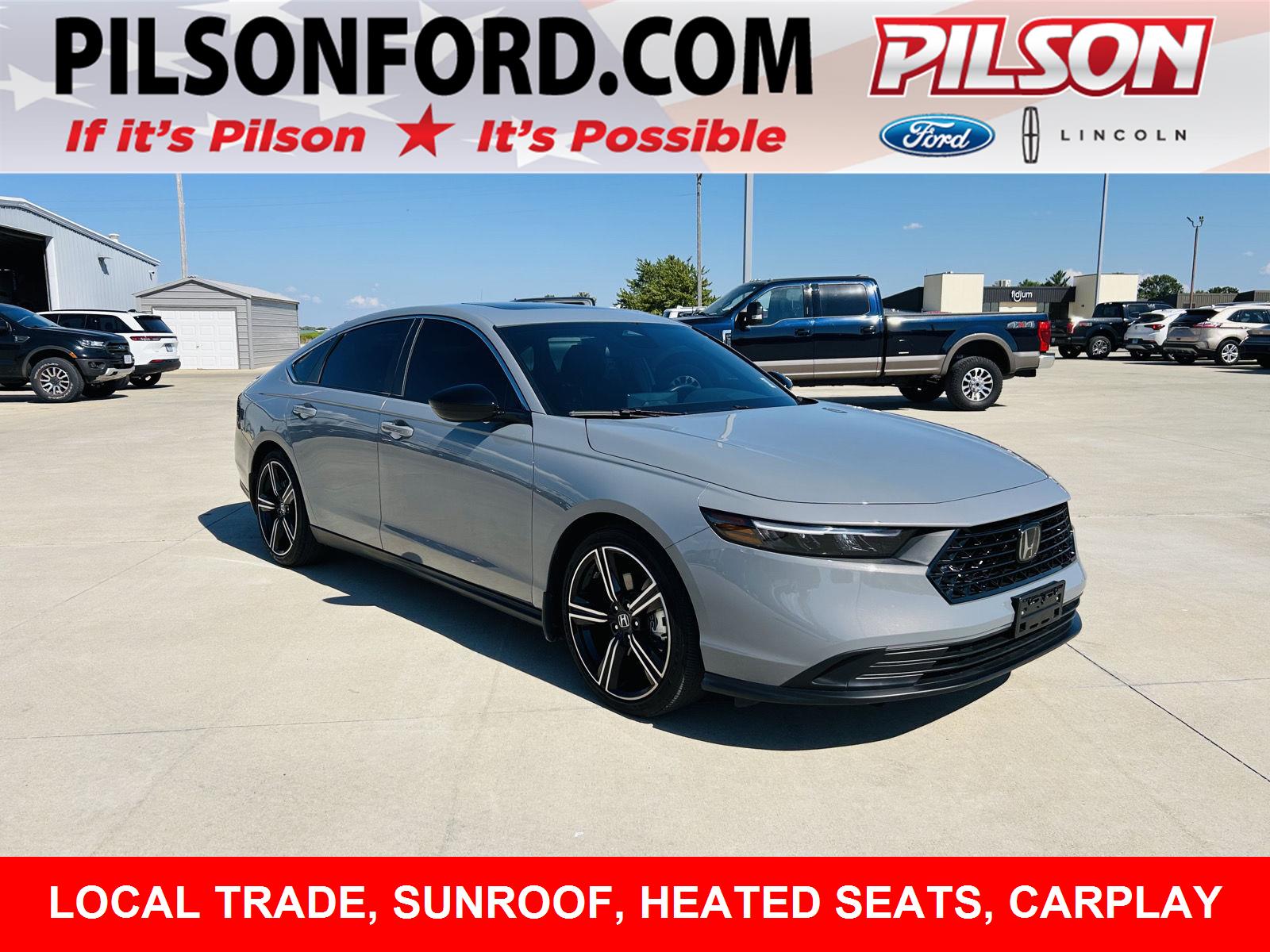 Urban Gray Pearl 2025 Honda Accord Hybrid Sedan Front-Wheel Drive Continuously Variable Transmission