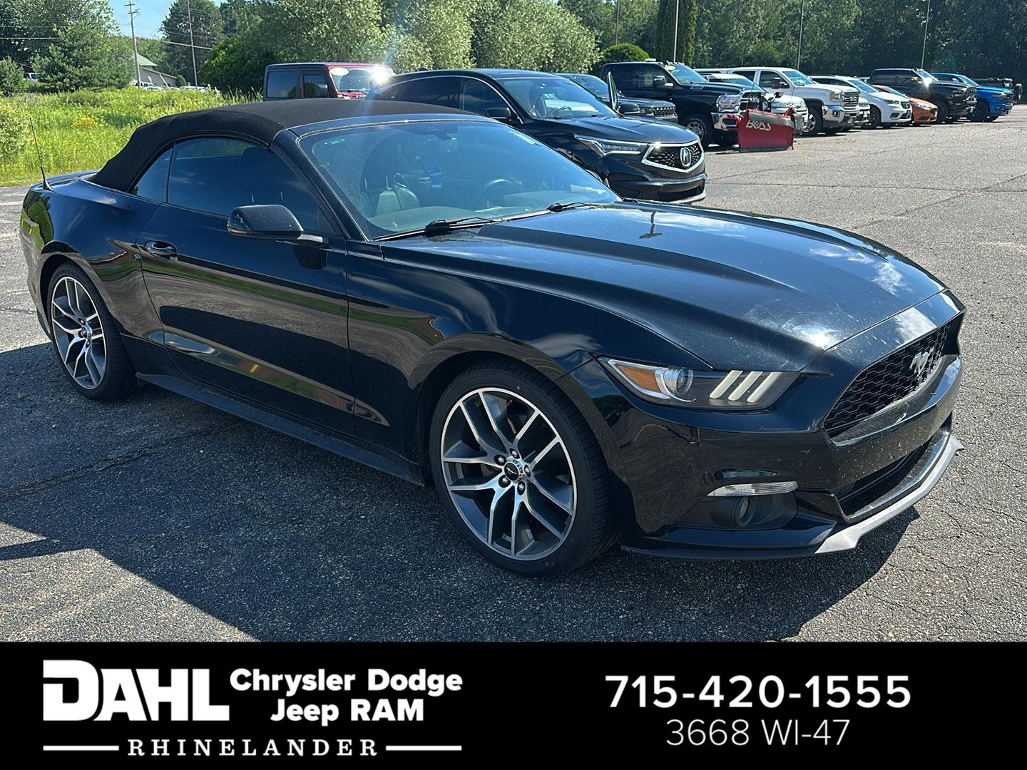 Black 2015 Ford Mustang Convertible Rear-Wheel Drive 6-Speed Automatic