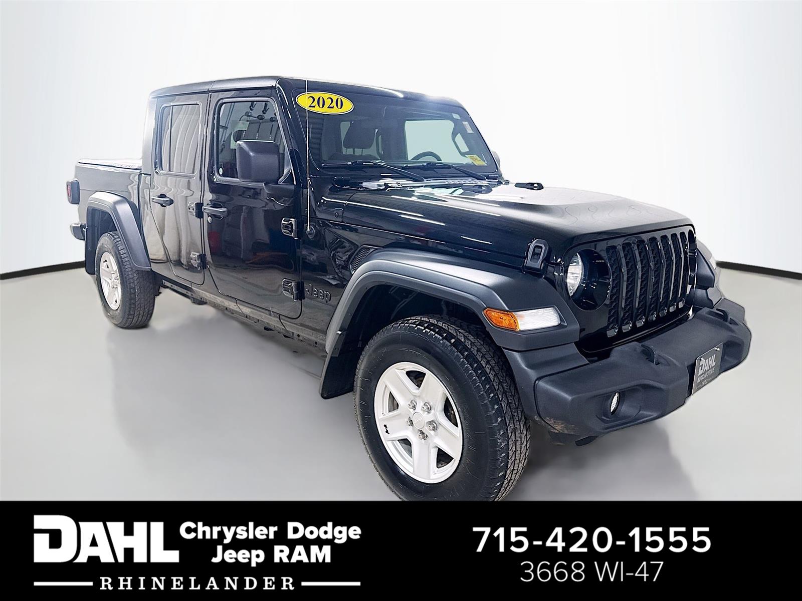 Black Clearcoat 2020 Jeep Gladiator Sport S Crew Cab 4WD Pickup Truck Four-Wheel Drive 8-Speed Automatic