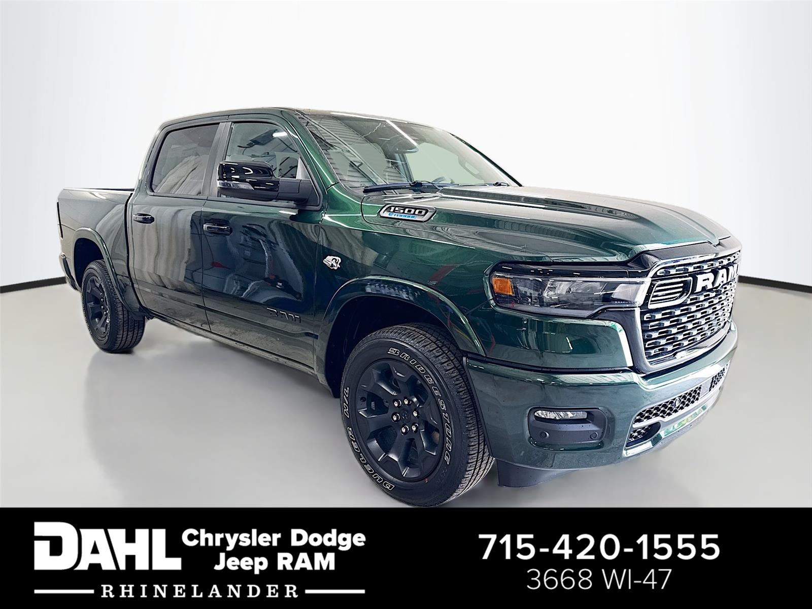 Serrano Green Metallic 2026 RAM 1500 Big Horn Crew Cab 4WD Pickup Truck Four-Wheel Drive 8-Speed Automatic