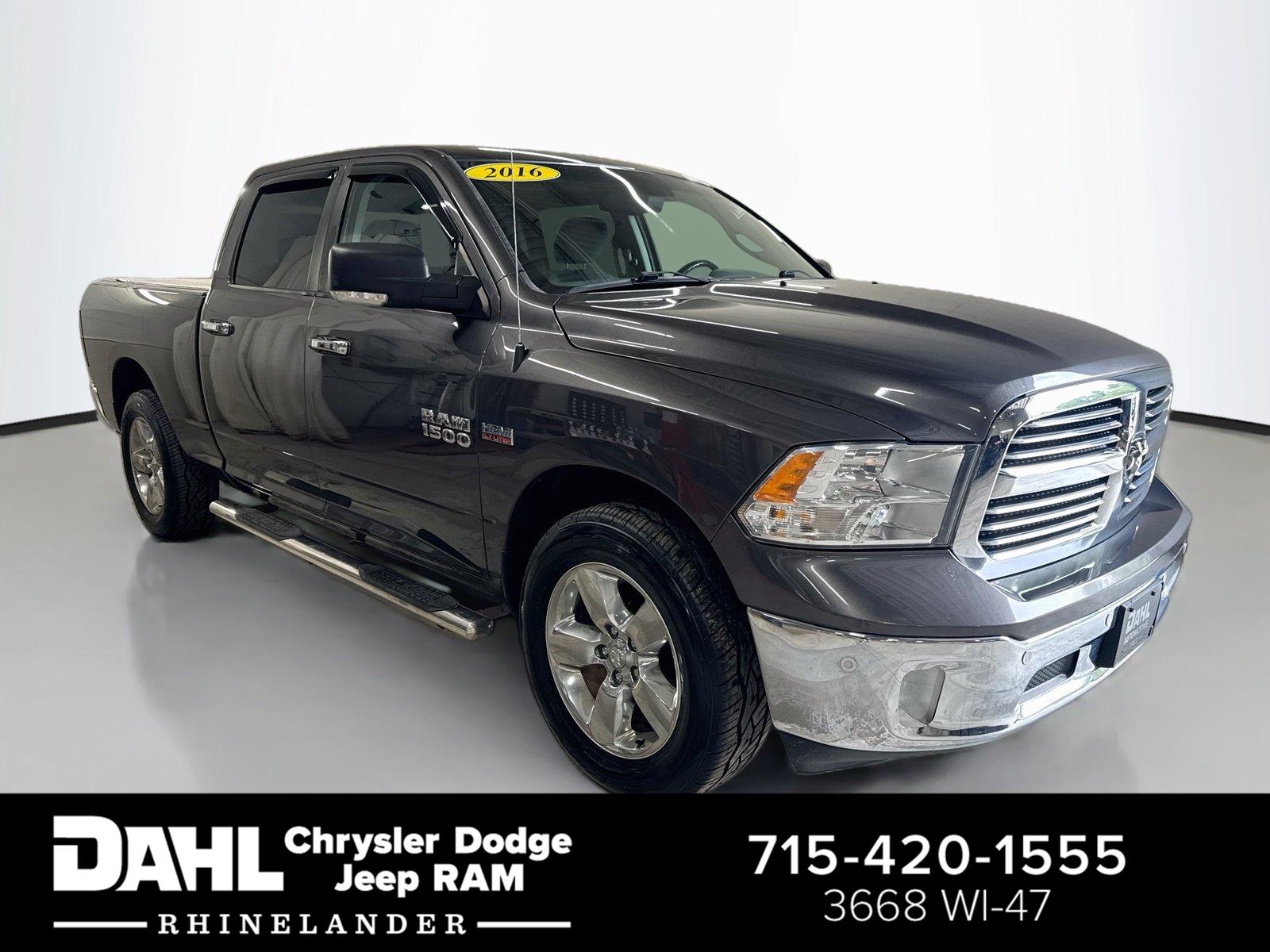 Gray (Granite Crystal Metallic Clearcoat) 2016 RAM 1500 Pickup Truck Four-Wheel Drive 8-Speed Automatic