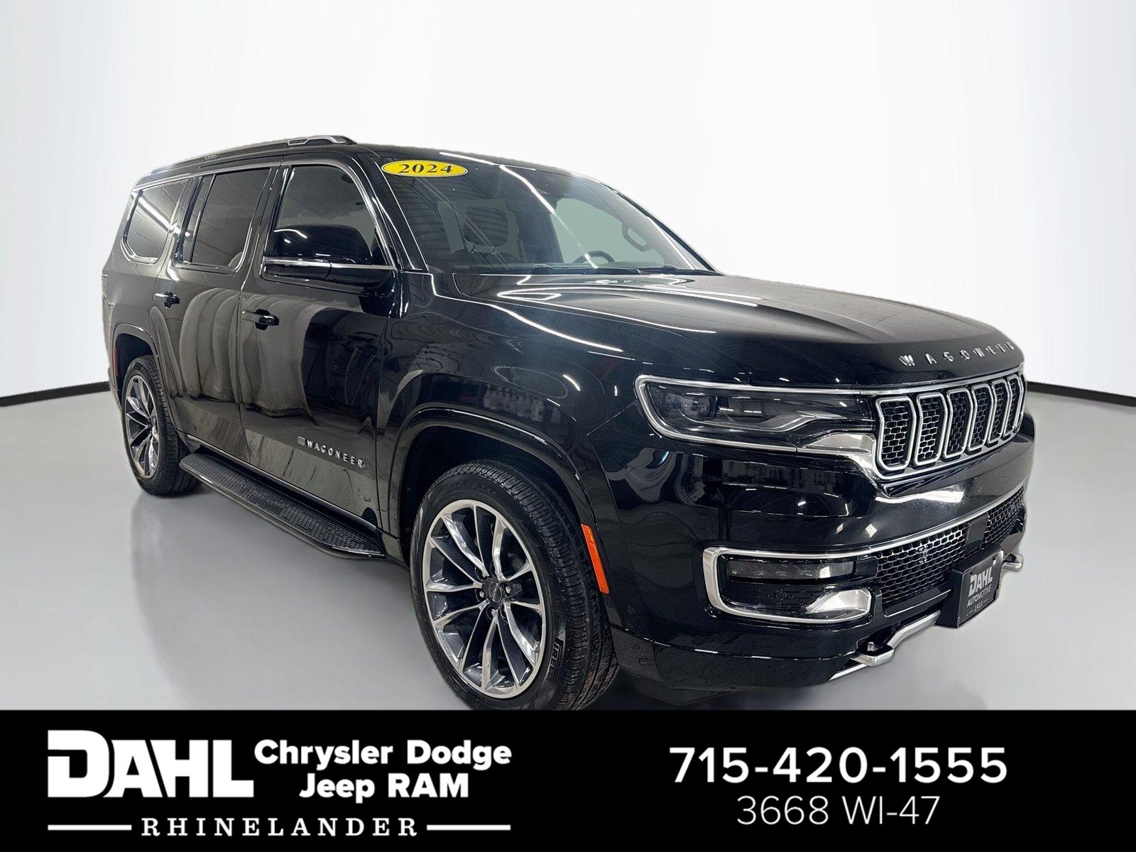 Diamond Black Crystal Pearlcoat 2024 Jeep Wagoneer SUV / Crossover Four-Wheel Drive 8-Speed Automatic