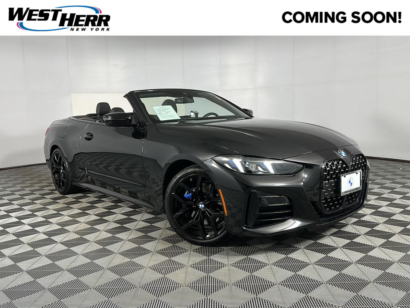 Black Sapphire Metallic 2025 BMW 4 Series Convertible All-Wheel Drive Automatic