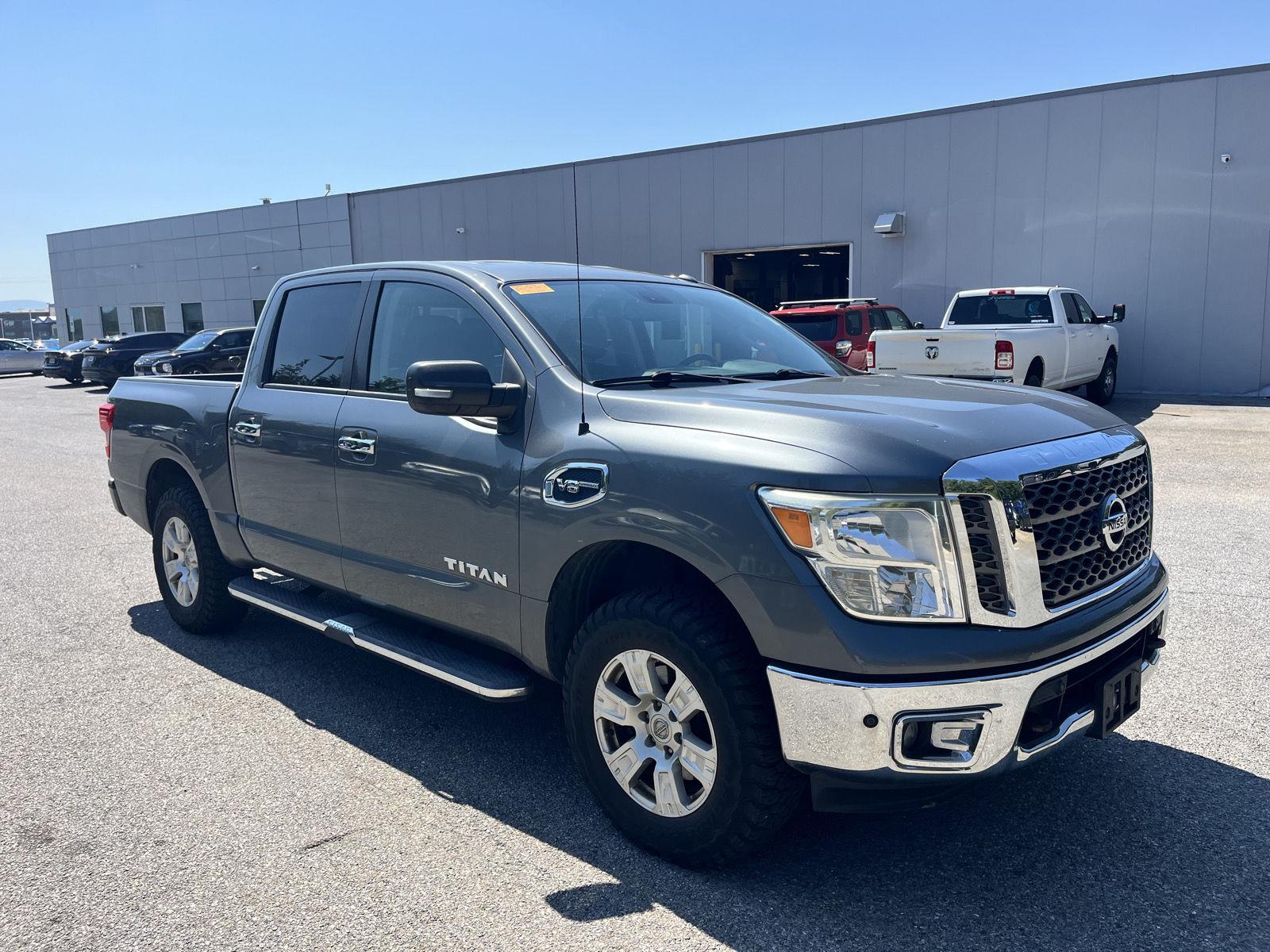 Gray (Gun Metallic) 2017 Nissan Titan Pickup Truck Four-Wheel Drive Automatic
