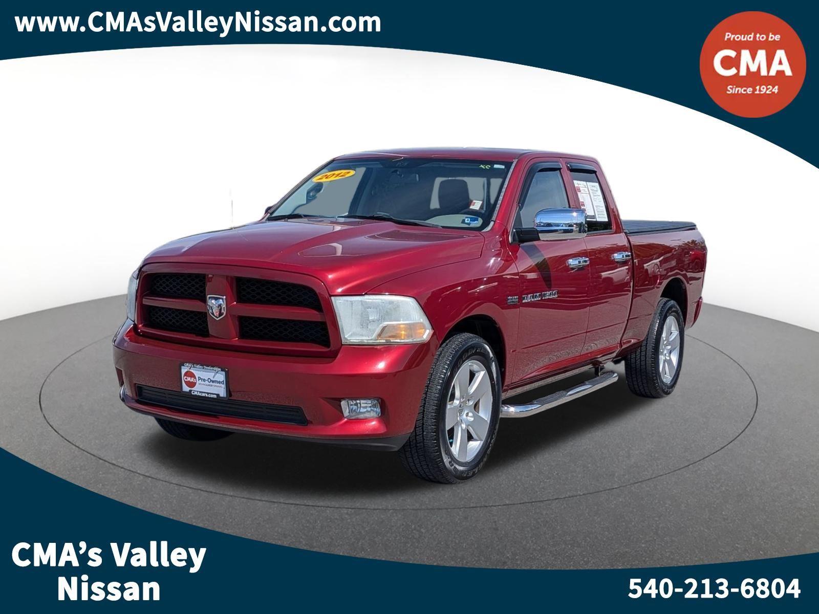 Deep Cherry Red Crystal Pearl 2012 RAM 1500 Express Quad Cab 4WD Pickup Truck Four-Wheel Drive 6-Speed Automatic