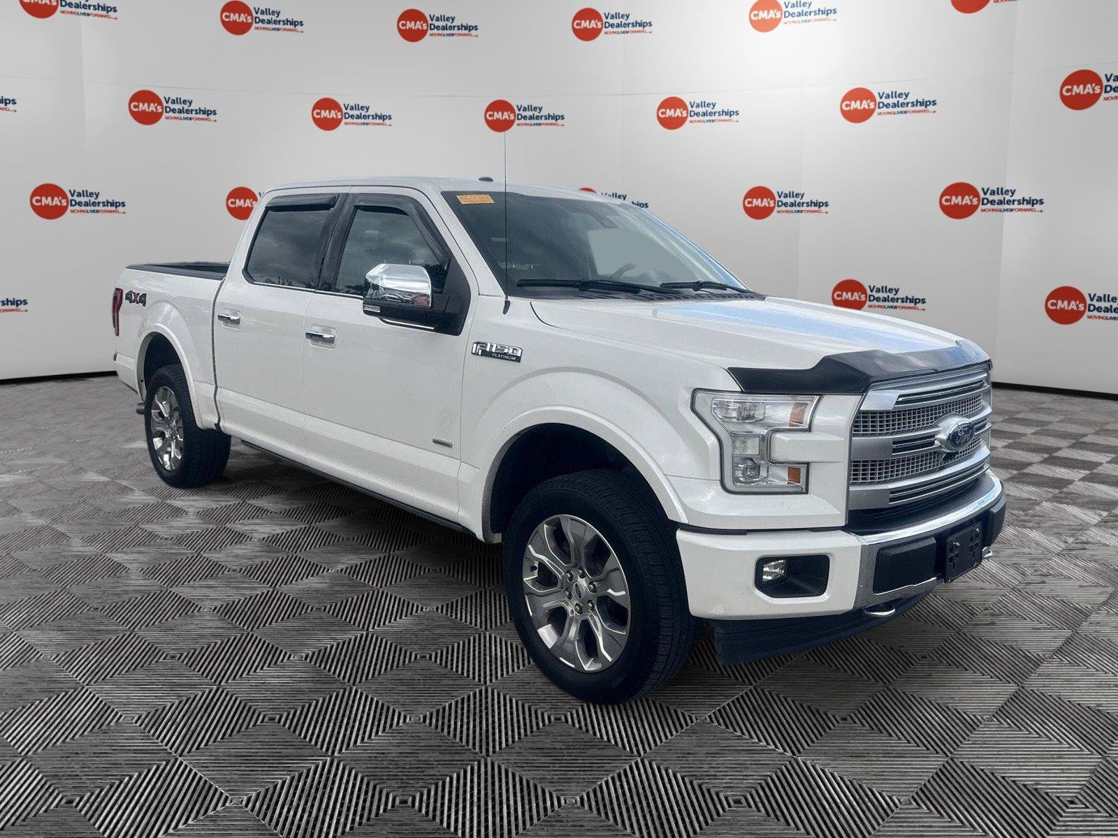 White Platinum Metallic Tri-Coat 2017 Ford F-150 Pickup Truck Four-Wheel Drive Automatic