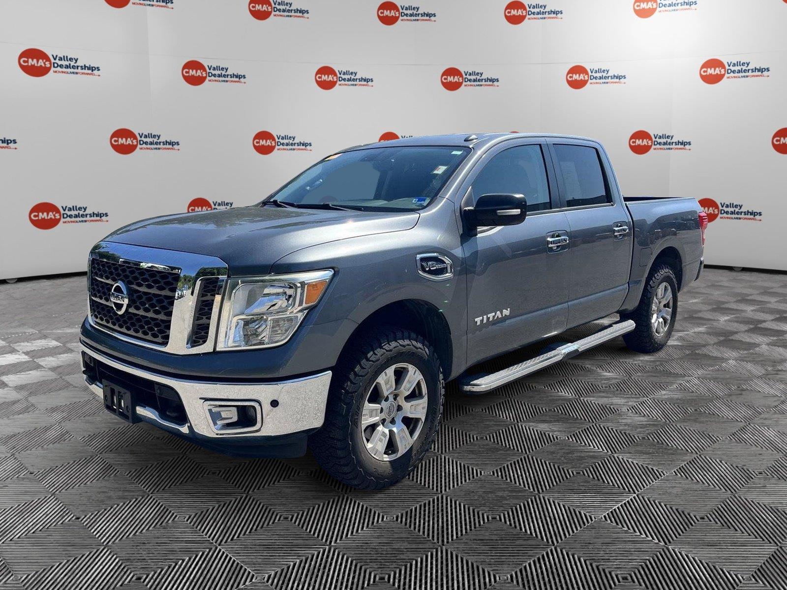 Gray (Gun Metallic) 2017 Nissan Titan Pickup Truck Four-Wheel Drive Automatic