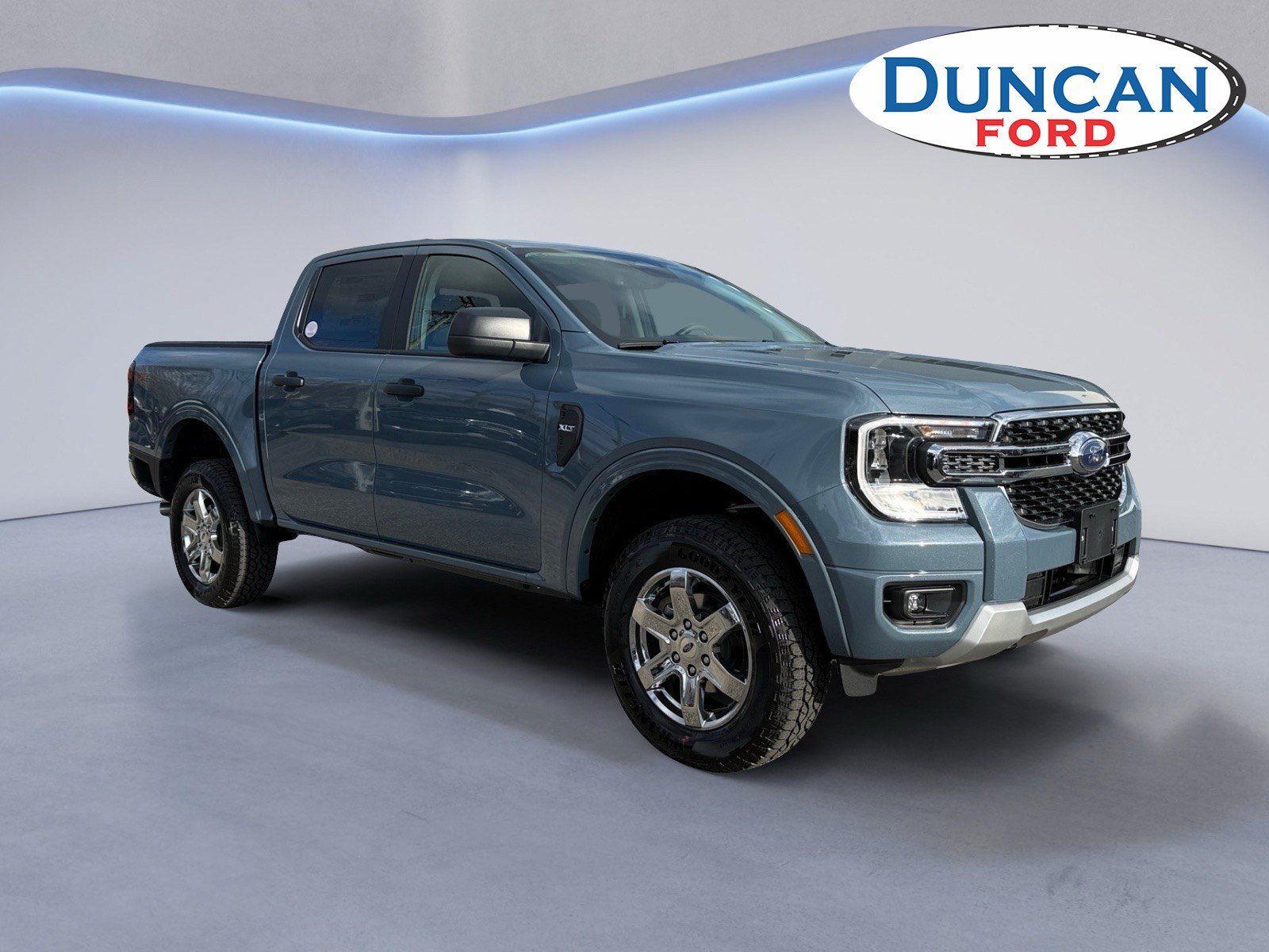 Blue (Azure Gray Metallic Tri-Coat) 2025 Ford Ranger XLT SuperCrew 4WD Pickup Truck Four-Wheel Drive Automatic