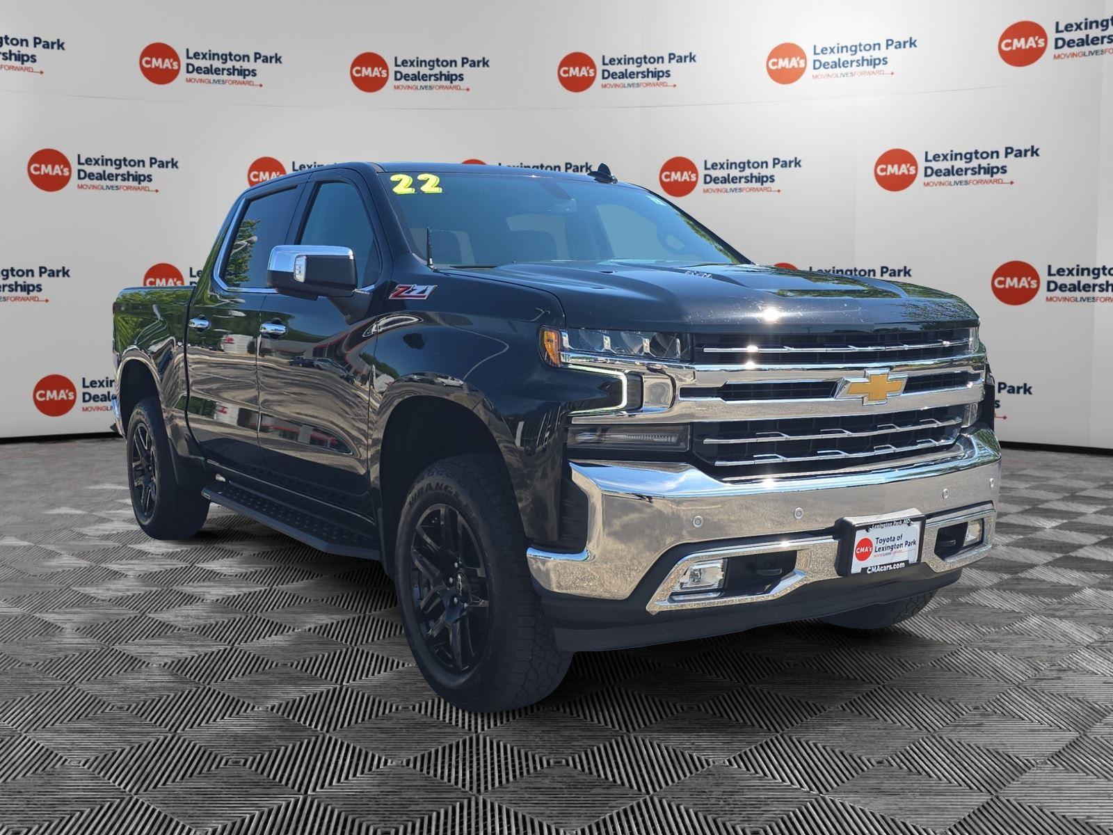 Black 2022 Chevrolet Silverado 1500 LTZ Crew Cab 4WD Pickup Truck Four-Wheel Drive Automatic
