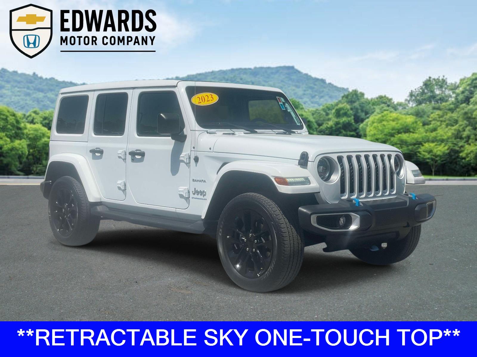 Bright White Clearcoat 2023 Jeep Wrangler 4xe Sahara 4WD SUV / Crossover Four-Wheel Drive 8-Speed Automatic