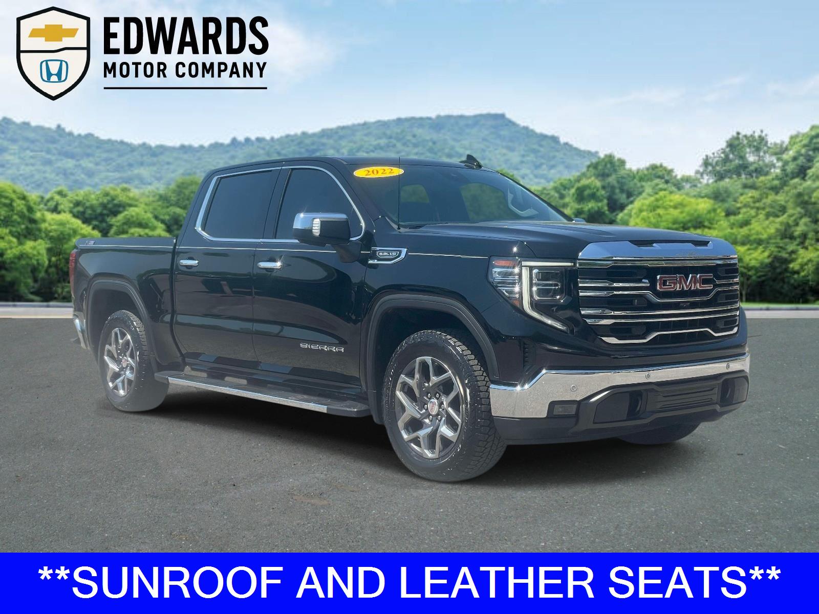 Onyx Black 2022 GMC Sierra 1500 SLT Crew Cab 4WD Pickup Truck Four-Wheel Drive Automatic