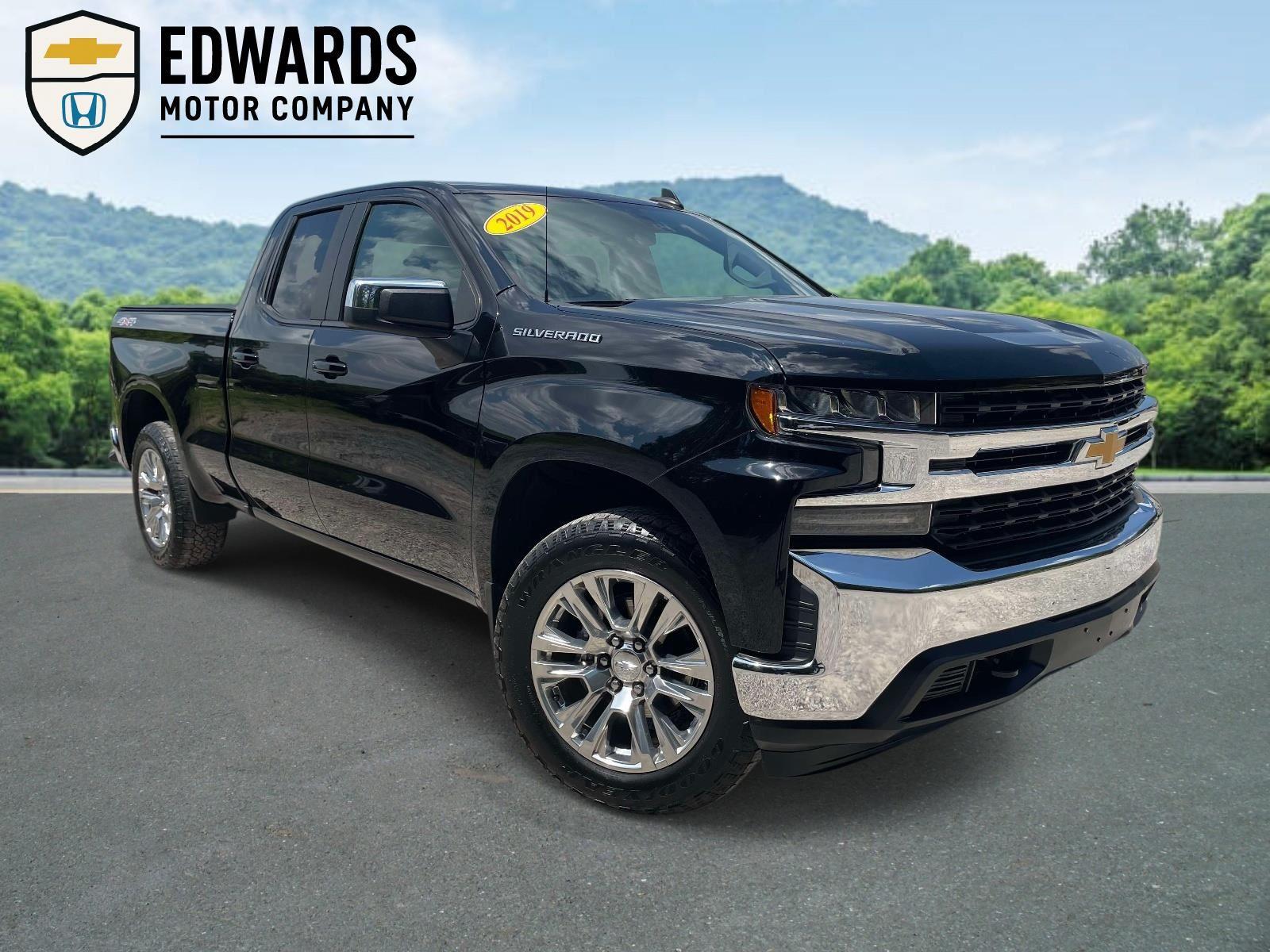 Black 2019 Chevrolet Silverado 1500 LT Double Cab 4WD Pickup Truck Four-Wheel Drive 8-Speed Automatic