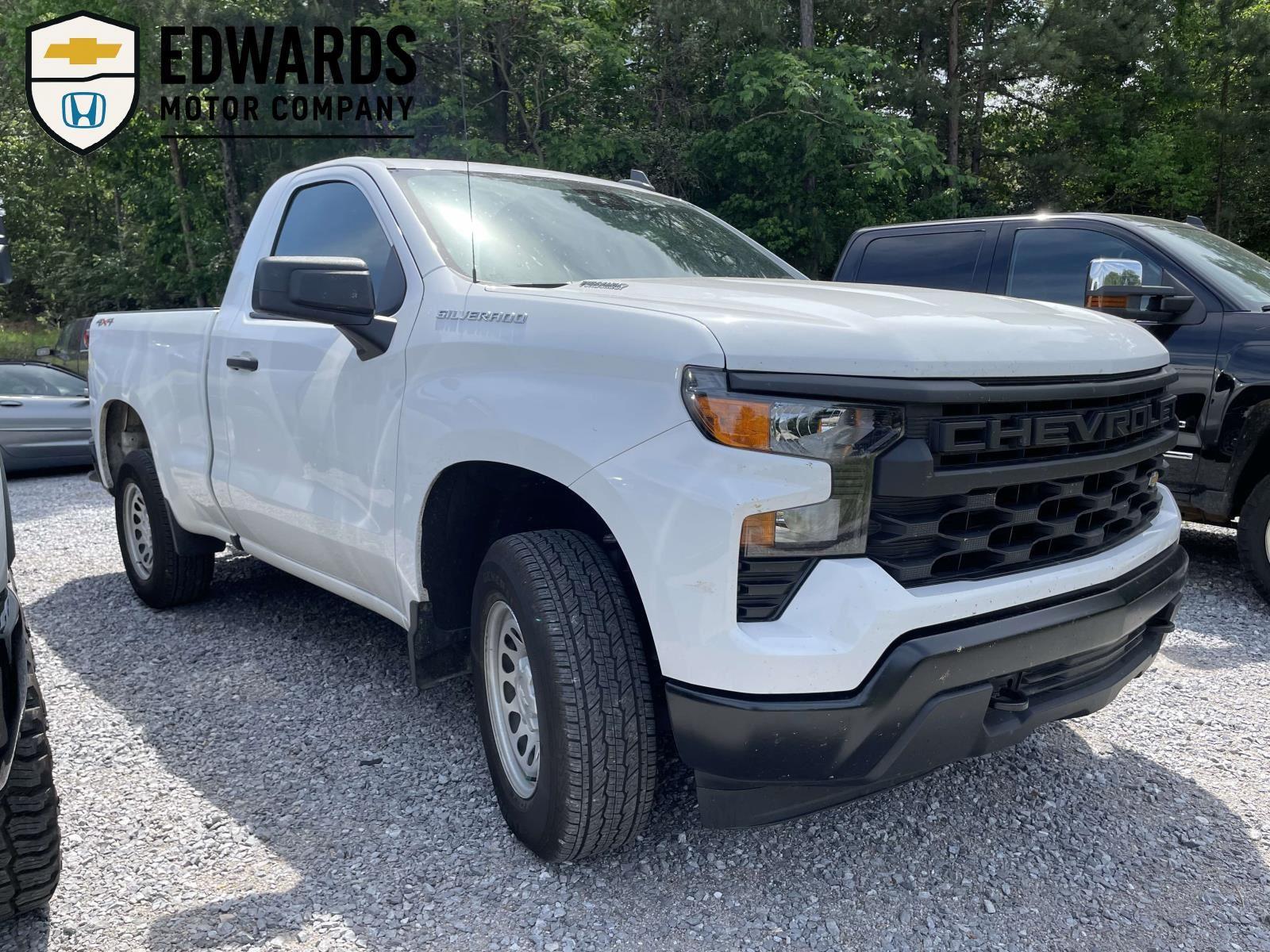 Summit White 2025 Chevrolet Silverado 1500 Work Truck Regular Cab 4WD Pickup Truck Four-Wheel Drive 8-Speed Automatic