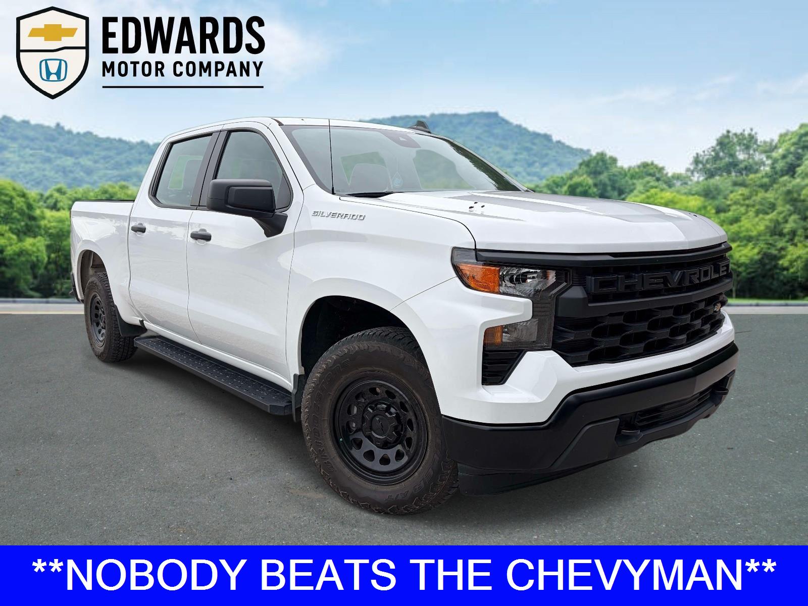 Summit White 2024 Chevrolet Silverado 1500 Work Truck Crew Cab RWD Pickup Truck 4X2 Automatic