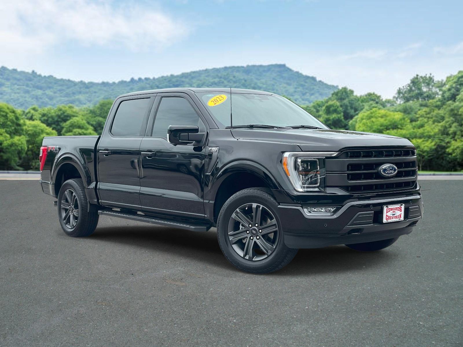 Agate Black Metallic 2023 Ford F-150 Lariat SuperCrew 4WD Pickup Truck Four-Wheel Drive Automatic