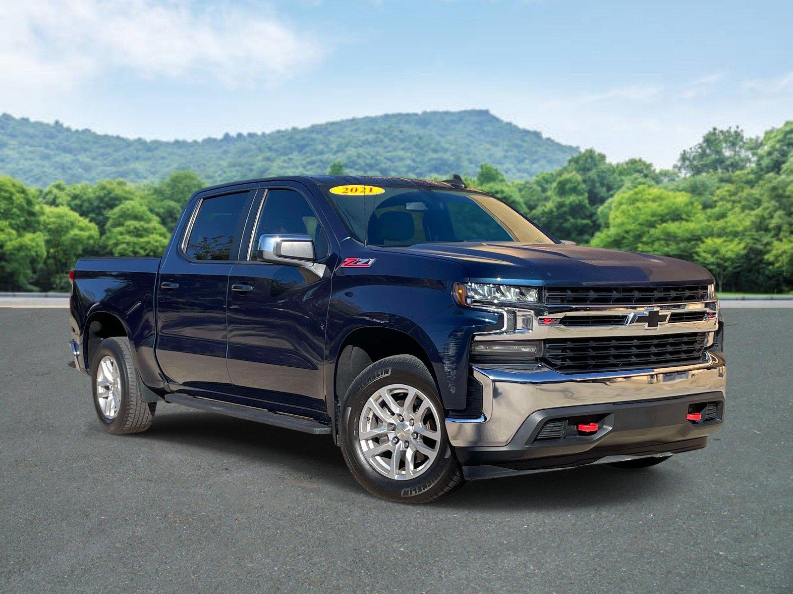 Northsky Blue Metallic 2021 Chevrolet Silverado 1500 Pickup Truck Four-Wheel Drive 8-Speed Automatic