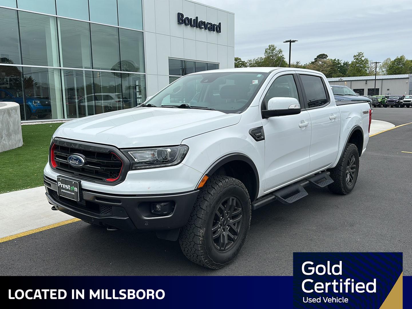 Oxford White 2022 Ford Ranger Lariat SuperCrew 4WD Pickup Truck Four-Wheel Drive Automatic