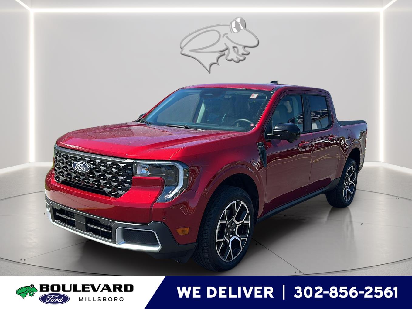 Ruby Red Metallic Tinted Clearcoat 2025 Ford Maverick Lariat SuperCrew AWD Pickup Truck All-Wheel Drive 8-Speed Automatic